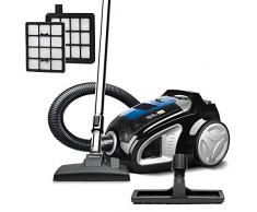 Multi-Zyklon Staubsauger, 22 kPa Saugkraft (extrem), 900 Watt Hocheffizienzmotor, 2x Filterset, beutelloser Bodenstaubsauger