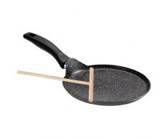 STONELINE Crêpe 25 cm, mit Besteck, induktionsgeeignet Pfanne, Aluminium, grau