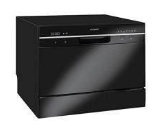 Exquisit Tischgeschirrspüler GSP206sw / 55cm / Mini Spülmaschine/Platz für 6 Maßgedecke / 7 Spülprogramme/Schwarz