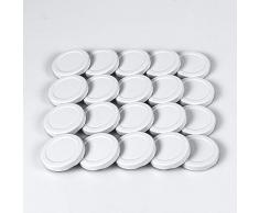 Flaschenbauer - 20 Twist-Off-Deckel 48 mm weiß für Glasflaschen, Milchflaschen, Saftflaschen, Einmachgläser, Marmeladengläser und Sturzgläser TO 48