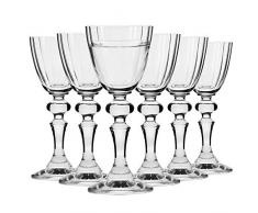 Krosno Schnaps-Gläser Wodkagläser mit Stamm | Set von 6 | 4 CL / 40 ML | Illumination Kollektion | Perfekt für zu Hause, Restaurants und Partys | Spülmaschinenfest