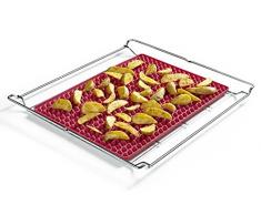 Westmark Brat- und Backmatte mit Noppenstruktur, 28 x 40 cm, Silikon, Rot, Crispy, 30112260