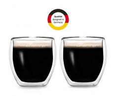 Creano doppelwandige Espresso-Gläser, 2er-Set 100ml Thermo-Gläser mit Schwebe-Effekt