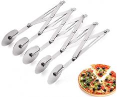 Teigschneidemaschine Pizzaschneidemaschine Edelstahl 5-Rad Verstellbarer Tortenteiler Pizzaschneidemaschine aus Edelstahl