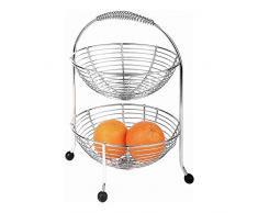 APS 30325 Metall-Etagere mit zwei Schüsseln, Anti-Rutsch-Füße und Ergonomischer Griff, 30 x 30 x 35,5 cm