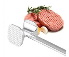MoonyLI Fleischhammer,Fleischhammer aus Aluminium,Fleischklopfer mit Zwei Bearbeitungsflächen,Küchenhelfer 19.5 cm