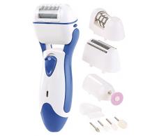 Sichler Beauty Damenrasierer: 5in1-Akku-Hornhautentferner mit Epilierer, Rasierer, Trimmer, Maniküre (Maniküre Set)