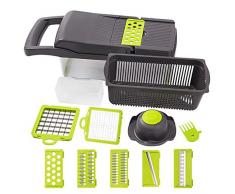 ERJQ Edelstahl-Box-Raspel, 7 in 1 Multifunktions gewürfelte Slicing Küche Scrubber Zwiebel Gurke Karotte Kartoffel Käse, Küchenhelfer Set