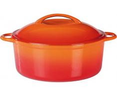 GSW 717243 Shadow Kochtopf mit Deckel 24cm / ca. 4,0 Liter, Gusseisen, orange/Creme, 24 cm, 2-Einheiten