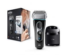 Braun Series 5 Elektrischer Rasierer, mit Präzisionstrimmer, Ladestation, Wet&Dry, 50 Minuten Akkulaufzeit, wiederaufladbarer und kabelloser Elektrorasierer, schwarz/blau/chrom