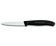 Victorinox Küchenmesser 19 cm Swiss Classic, Extra scharfer Wellenschliff, Ergonomischer Griff, Spülmaschinengeeignet, schwarz