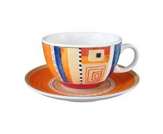 Seltmann VIP. Collection Milchkaffeetasse mit Untertasse, Massa 22124, Orange, 0.37 L, 1-teilig