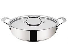 Tefal H80399 Jamie Oliver Premium Inox Induction Wave Servierpfanne mit Deckel (30 cm, antihaftbeschichtet) edelstahl
