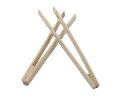 Smart Planet® Grillzange 2 Stück Holzzange Grill Zubehör aus Holz Grillbesteck Würstchen Zange 30 cm lang Würstchenzange zum Grillen Braten Kochen