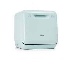Klarstein Aquatica - Mini-Tischgeschirrspüler, EEC A, 125 kWh/Jahr, 2 Maßgedecke, freistehend, Installationsfrei, 360° Wäsche, 3 Programme, Touch Control, Wasserverbrauch: 5 Liter, grün