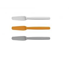 Fiskars Frühstücksmesser 3 tlg., Gesamtlänge: 22 cm, Kunststoff, Weiß/Orange/Grau, Functional Form, 1016121