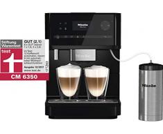 Miele CM 6350 Kaffeevollautomat (OneTouch- und OneTouch for zwei-Zubereitung, vier Genießerprofile, Tassenwärmer, Heißwasserauslauf, Tassenbeleuchtung, automatische Spülprogramme) obsidian-schwarz