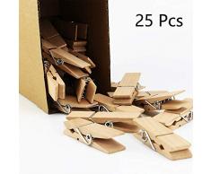 EasyBravo 25Pcs Große hölzerne Wäscheklammern, 7,2 cm lang, 1,8 cm breit, robuste und robuste Wäscheklammern