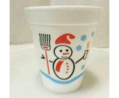 EMLEMI 2.000 Trinkbecher Motiv Schneemann- Thermobecher, Styroporbecher, Glühweinbecher, Heissgetränkbecher, Schneemannbecher 0,2 l