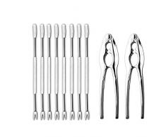 Hummer-Knallbonbons und Picks Set, 10-teiliges Set für Krabbenbeinknaller und Werkzeuge – Edelstahl Meeresfrüchte-Knallbonbons & Gabeln Nussknacker-Set