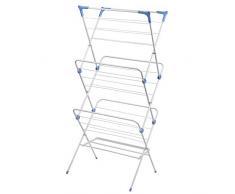 KADAX Wäscheständer, senkrechter Standtrockner aus Pulverstahl, ausziehbar, faltbar, Turmtrockner für innen und außen, mit 15 m Trockenlänge, für Balkon, Haus, Garten, Terrasse