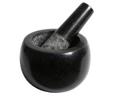 Granit Mörser und Stößel, 100% Solider Granit Satz mit Anti-Kratz-Polster in Schutzverpackung (2,7 kg, Poliert, Schwarz, Rund, Stabil), von TUDIMO