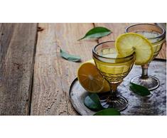 QUADRO auf Leinwand 100 x 60 mit hoher Qualität ARREDO Limoncelloglas italienische Likörgläser mit Zitronen