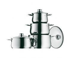 WMF Diadem Plus Topfset 4-teilig, Cromargan Edelstahl poliert, Töpfe mit Glasdeckel, Induktionstöpfe, Topf Induktion, unbeschichtet