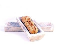 Mediablue Baguetteschale Brotschale Schale OBSTSCHALE aus Holz (49x16x7cm)