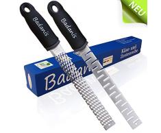 BADANIS® - Premium Parmesanhobel & Käsereibe 2er Set – Parmesanreibe, Zitronenreibe, Raspel, Käsehobel, Zester, Kartoffelreibe, Gemüsereibe, Spülmaschinen geeignet + Abdeckkappe & Pinsel