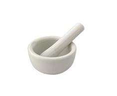 Gewürz Mörser Ø 6 cm mit Stößel ~ Porzellan Weiss