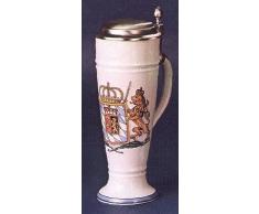 Zimmermann Bierseidel Bier-Krug Wappen anno 1806 Weißbierkrug mit Zinndeckel und Henkel 0,5l