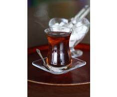 Topkapi - 18-TLG Türkisches Tee-Set Mehtap-Sultan, 6 Teegläser, 6 Untersetzer, 6 Teelöffel, Komplett-Set