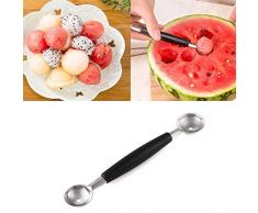 6 STÜCKE Doppelkopf Melone Baller Edelstahl Doppel Ende Löffel Multifunktions Obst Löffel Baller Scoop