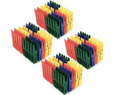 Deuba 200x Wäscheklammern aus Kunststoff - Wäscheklammer Klammern • extra Starke Feder mit verzinktem Stahldraht • 4 witterungsbeständig