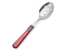 EME NAPOLEON Nudellöffel aus rostfreiem INOX Edelstahl 23,5 cm: Pastalöffel Spülmaschinengeeignet in Perlmutt Rot