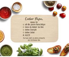 Frühstücksbrett mit Gravur - Lieber Papa, Danke für. - Holz - hochwertige Qualität - Schneidebrett - Vatertag - Geburtstag