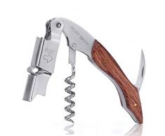 RUN ANT Professioneller Korkenzieher Multifunktionaler Wein Kellnermesser Weinöffner Allround-Flaschenöffner für Bier, Wein & Folienflaschen - für Sommeliers, Kellner & Barkeeper