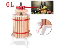 Hengda Obstpresse 6L Presse Obstpresse Saft Zitruspresse Beerenmühle Presse Frucht Weinpressen inkl. Pressnetz