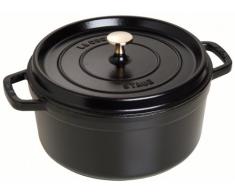 STAUB Gusseisen Bräter/Cocotte, mit Dämpfeinsatz, rund 26 cm, 5,2 L, schwarz