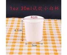 ROKTONG Einwegbecher，Einweg-Pappbecher 100Pas1Oz 30Ml Weiße Tasse