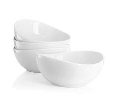 Sweese 103.101 Suppenschalen 4er Set aus Porzellan, Füllmenge 800 ml, Müslischale, Suppenschale, Salatschüssel