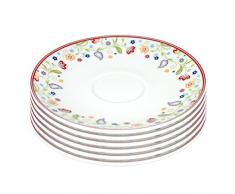 Flirt by R&B 018646 Doppio Shanti Kaffee-Untere/Untertasse mit Paisley-Muster, Ø 16 x 2 cm, Porzellan (6er Pack)