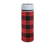 Thermosflasche mit Weihnachtsmotiv und Tartan-Muster, isoliert, doppelwandig, Edelstahl, Kaffeetassen, Sport, Reisen, Wandern, Outdoor-Becher für heiße und kalte Getränke