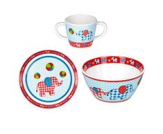 Spiegelburg Elefant Baby Glück 3er Set Frosch 14053 14052 14054 Melamin-Becher + Melamin-Teller + Melamin-Schale