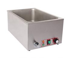 Beeketal BBM-A Gastronorm Bain Marie mit Ablaufhahn, Profi Gastro Speisewärmer passend für (GN) 1/1 Gastronorm Behälter, Wasserbad Temperatur einstellbar von 35-65 °C