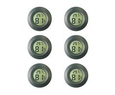 Thlevel 6X Mini LCD Digital Thermometer Temperatur Luftfeuchtigkeit Tester Hygrometer für Kühlschrank Aquarium -50°C~ 70°C (6 PCS B)