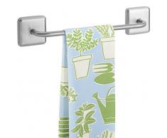 mDesign AFFIXX Handtuchhalter ohne Bohren – ideal als Geschirrtuchhalter für die Küche – praktische, selbstklebende Handtuchstange – einfache Montage