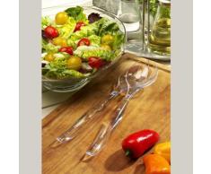 26 Salatbesteck 25 cm glasklar 2-teilig
