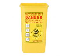 Nadelbehälter - Behälter for medizinische Kunststoffspitzen von Tattoo, Behälter for Healifty-Entsorgung, Abfallbehälter for medizinische Abfälle 1 Liter (Farbe : Yellow)